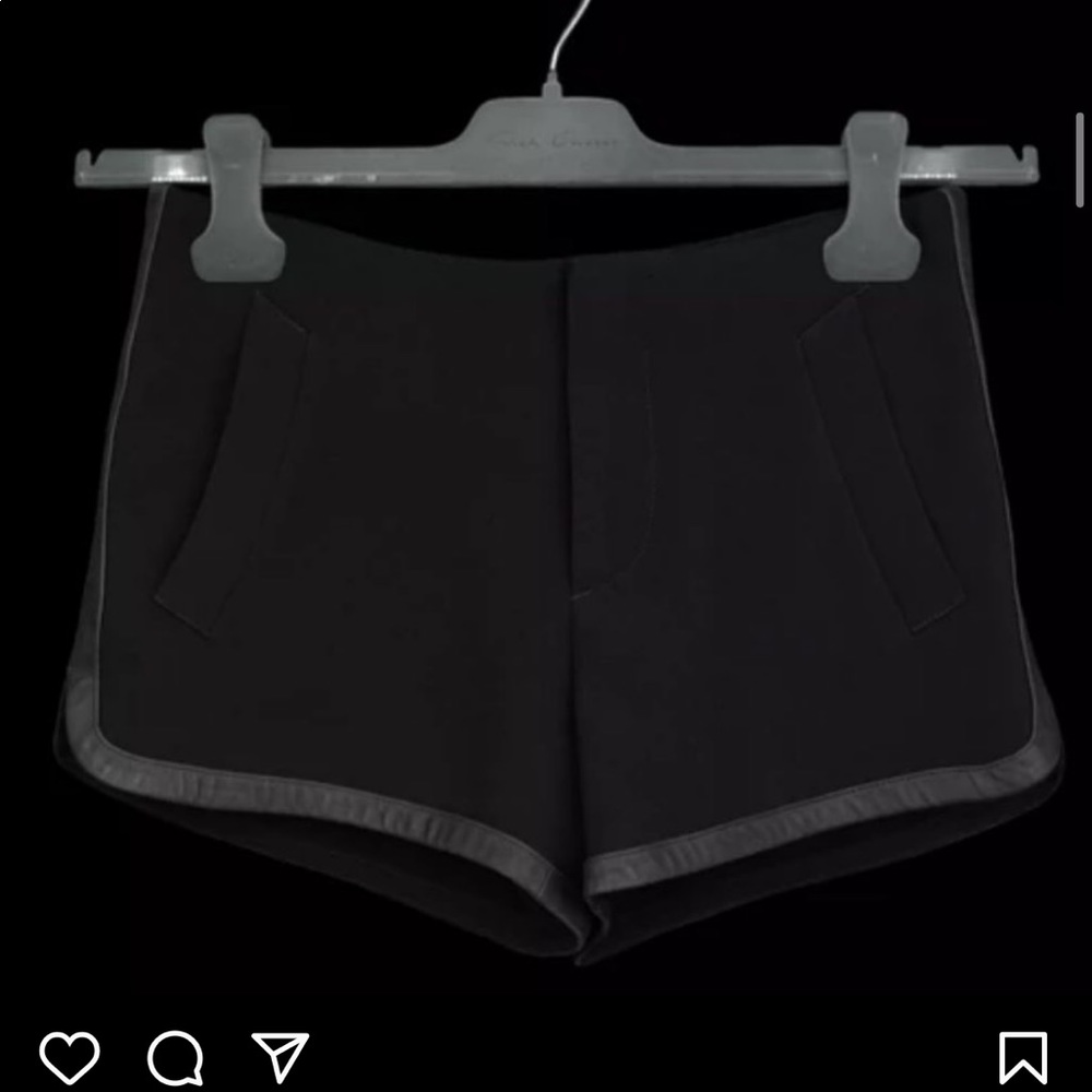 Rag & Bone black leather trim shorts.